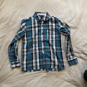 SEAN JOHN B/BLU/G PLAID LONG SLEEVE BOYS SHIRT